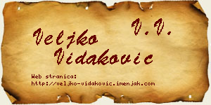 Veljko Vidaković vizit kartica